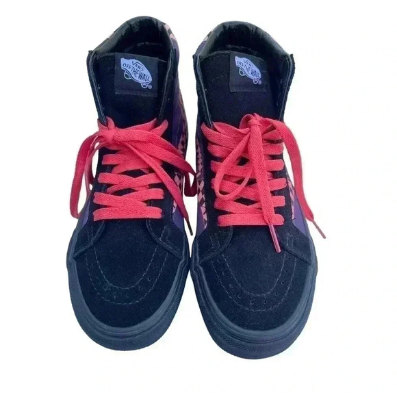 VANS SK8-HI REISSUE WARP BLACK/PAPRIKA/PURPLE SHOES SIZE MENS 6/WNS 7.5 LIKE NEW - Picture 3 of 11